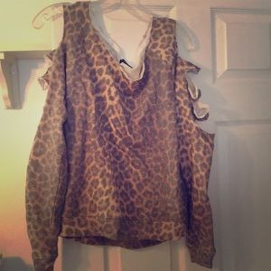 Cheetah cut out sweater